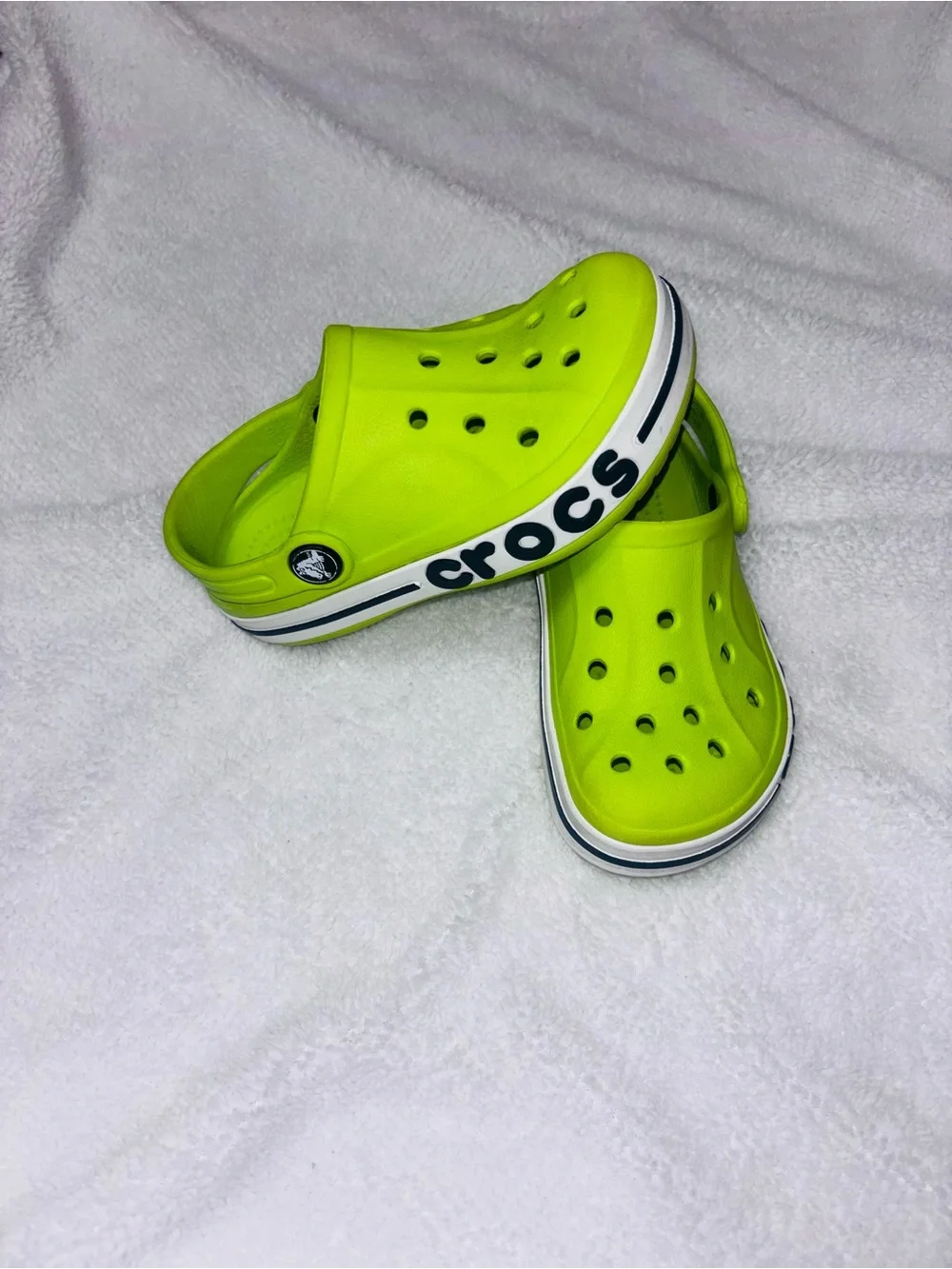 Crocs Kids' Classic Clog - Neon Green size 10 for kids